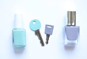 Nail polish can be used to code the keys 