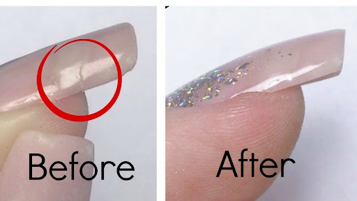 Acrylic nail has a crack