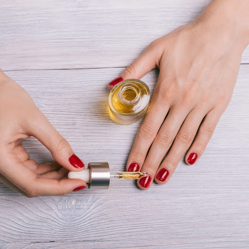 Use cuticle oil in the last step to limit the smell of nail polish.