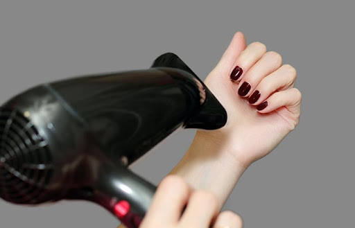 Cool air will help regular nail polish dry faster